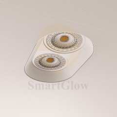 Frameless Anti-glare Round 4 Inch Led Double Spotlight Ceiling Recessed Lighting