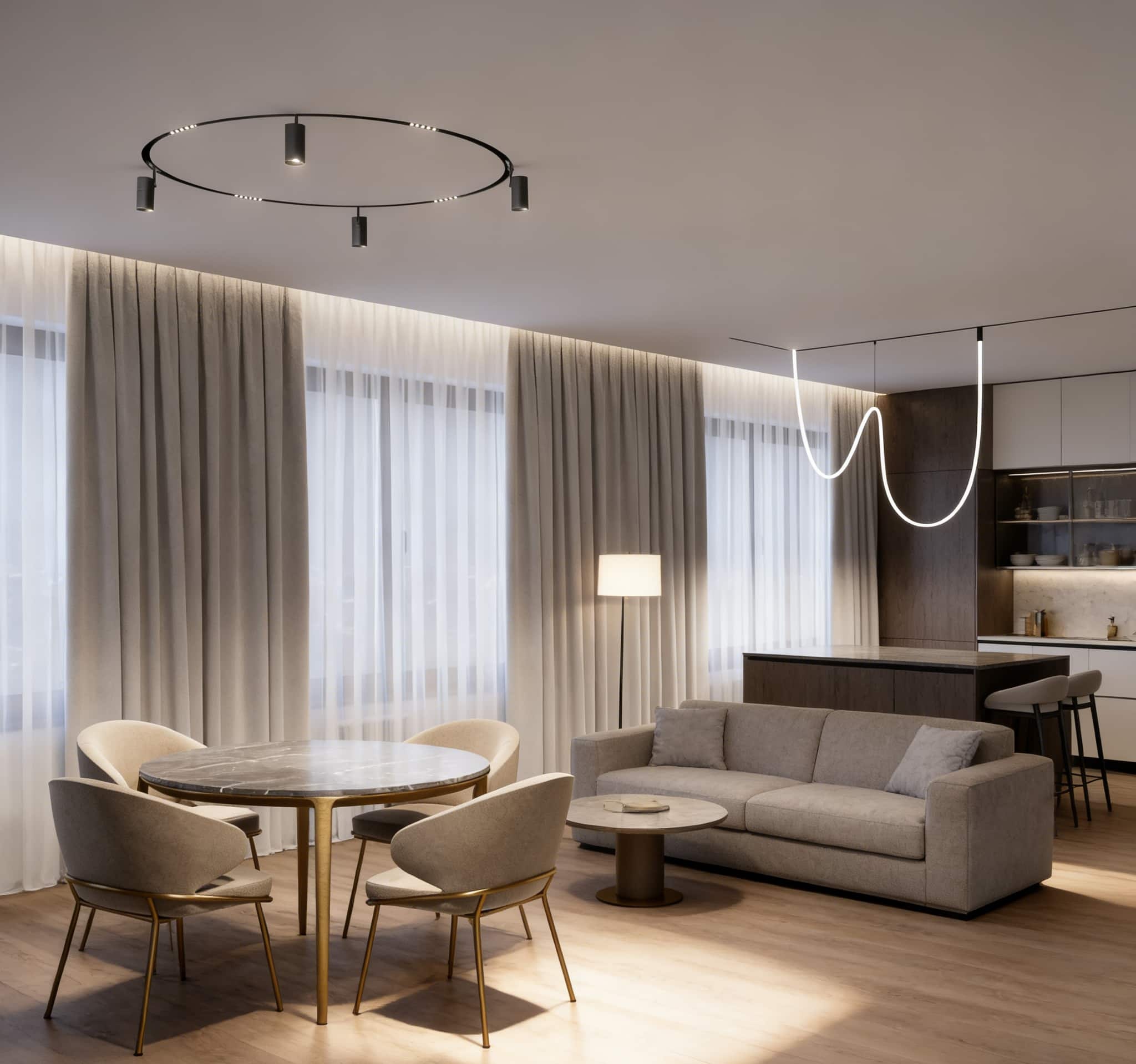 Recessed LED Stretch Ceiling Light Smart Linear Magnetic Track Rail