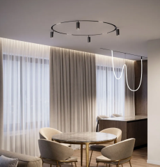 Recessed Soft Fabric Stretch Magnetic Linear Track Rail use for LED Ceiling Lighting