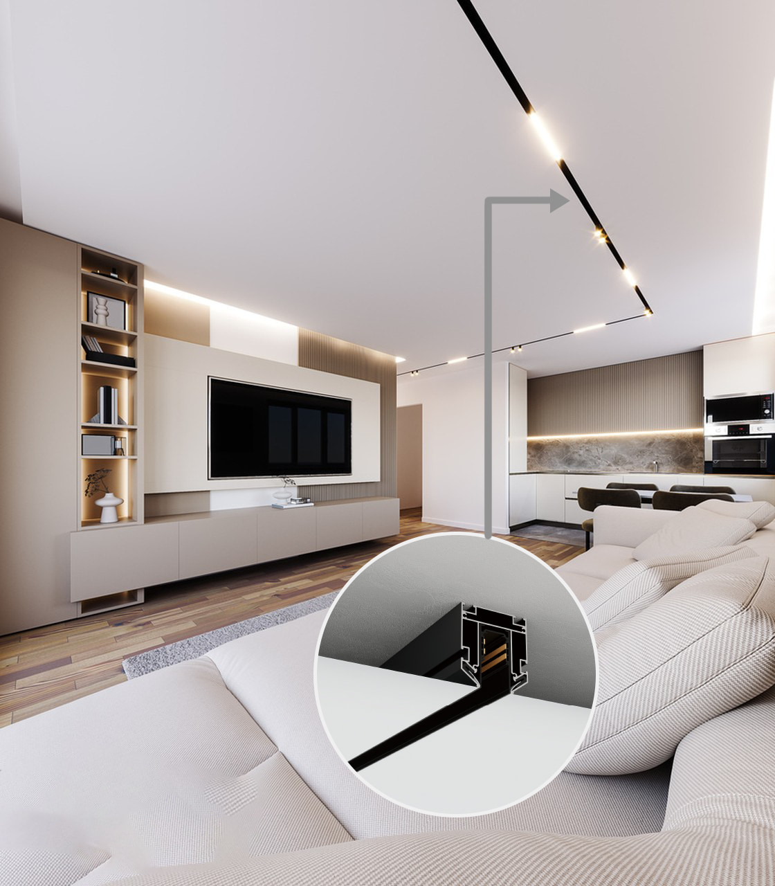 stretch ceiling magnetic track