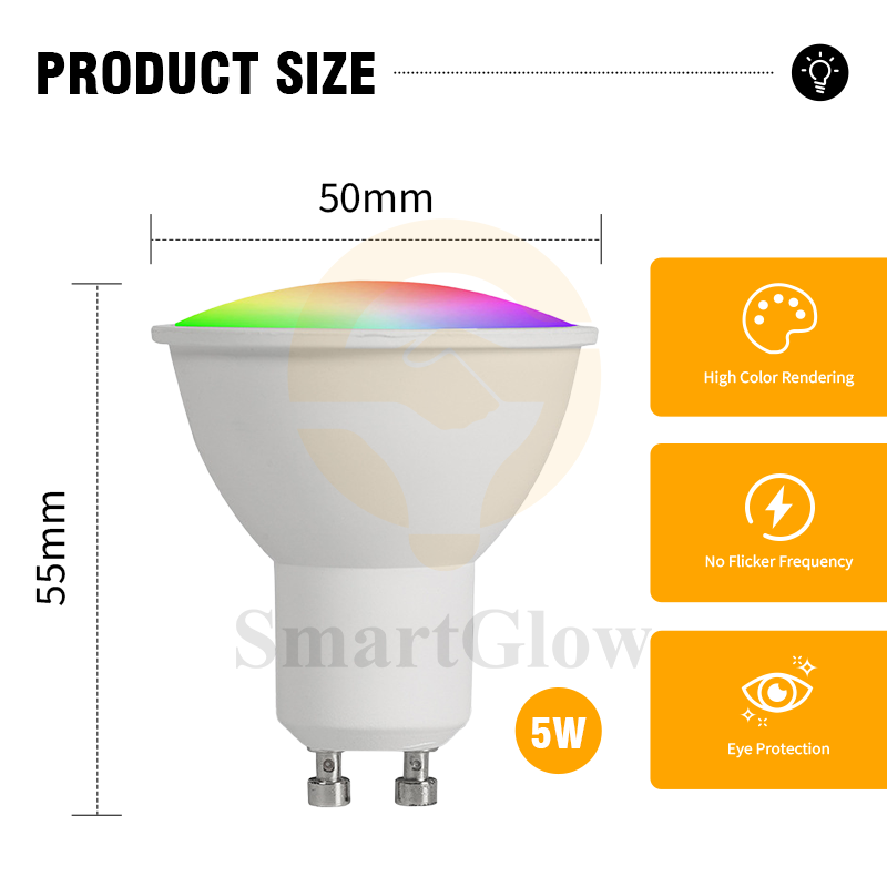 【SG601】5W WiFi Smart dimmable LED RGB Round Light Bulb with Bluetooth Pairing - (Tuya/Smartlife)