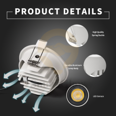 【SG801】Trimless sunken LED Osram Spotlights Commercial 180° Swivel Dimmable Ceiling spotlight