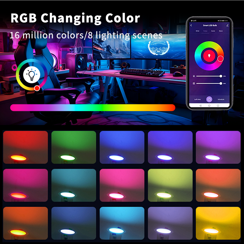 【SG602】4-inch Smart Dimmable RGBW Color-Changing LED Round recessed DownLights