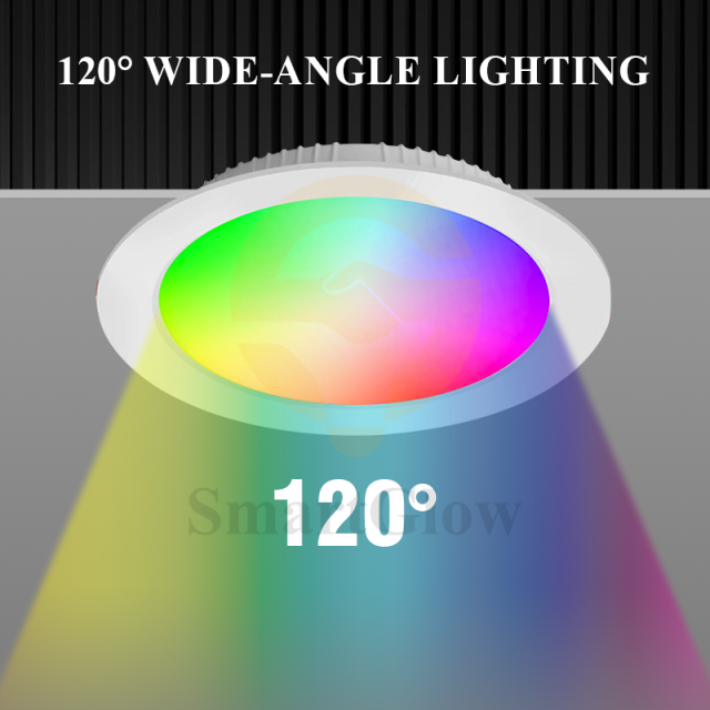 【SG605】﻿ 9W  RGB Led ip65 Ultra Slim Recessed Flat Downlight Smart Remote Control Pot Light in Ceiling