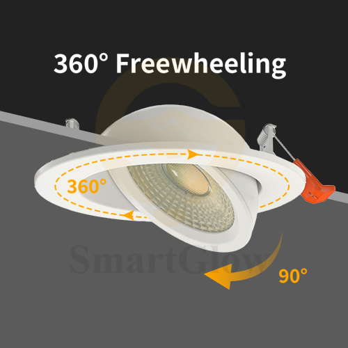 4.8-inch Adjustable 360 Degree Gimbal RGBCW LED Recessed Light