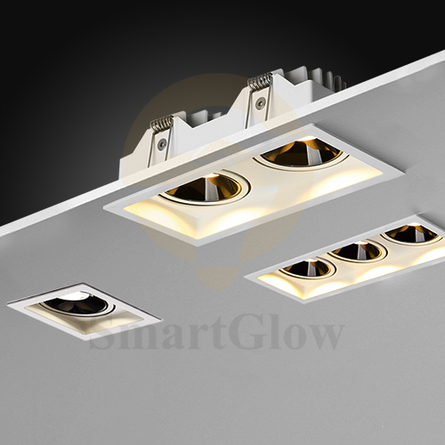 【SG802】3-inch Adjustable Square Multiple Head Recessed Anti Glare LED Spot Lights