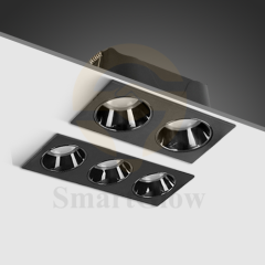 【SG806】3.5-inch Smart Integrated Square Multiple Head Recessed Canless Led Downlight With Trim