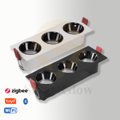 【SG806】3.5-inch Smart Integrated Square Multiple Head Recessed Canless Led Downlight With Trim