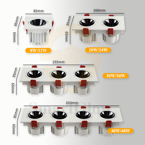 【SG807】Led Recessed Ceiling Spotlights Smart Dimmable Cob Adjustble ip65 Spotlight for Kitchen