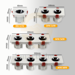 【SG807】Led Recessed Ceiling Spotlights Smart Dimmable Cob Adjustble ip65 Spotlight for Kitchen