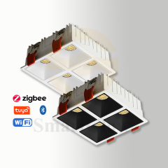 【SG813】4Led Can Black Recessed Square Spotlight Best Cob Trimless Concealed Shallow Spotlight