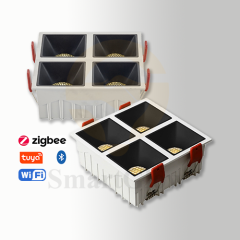 【SG813】4Led Can Black Recessed Square Spotlight Best Cob Trimless Concealed Shallow Spotlight