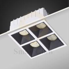 【SG813】4Led Can Black Recessed Square Spotlight Best Cob Trimless Concealed Shallow Spotlight