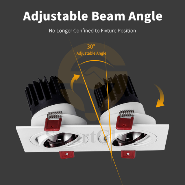 【SG817】7W Sunken Swivel Led Cob Spotlight Smart Control Dimmable Double Recessed Ceiling Spotlight