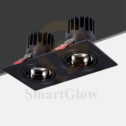 【SG817】7W Sunken Swivel Led Cob Spotlight Smart Control Dimmable Double Recessed Ceiling Spotlight