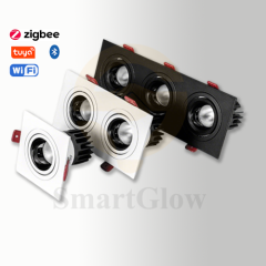 【SG817】7W Sunken Swivel Led Cob Spotlight Smart Control Dimmable Double Recessed Ceiling Spotlight