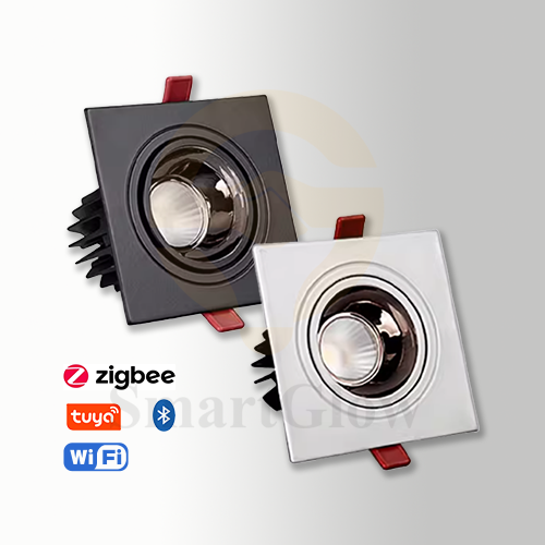 【SG817】7W Sunken Swivel Led Cob Spotlight Smart Control Dimmable Double Recessed Ceiling Spotlight