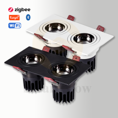 【SG817】7W Sunken Swivel Led Cob Spotlight Smart Control Dimmable Double Recessed Ceiling Spotlight