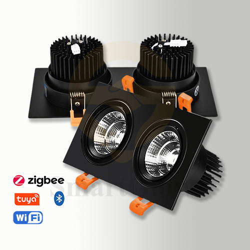 【SG822】3.5-inch Adjustable Square Recessed Ceiling Led Spotlight Multiple Head Lighting With Trim