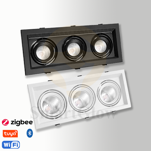 【SG824】5-inch Square Smart Dimmable Adjustable Swivel Recessed Spotlights With Trim