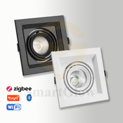 【SG824】5-inch Square Smart Dimmable Adjustable Swivel Recessed Spotlights With Trim