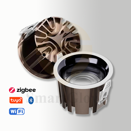 【SG830】Buy 20W Brushed Gold Led Downlights Smart Wifi Zigbee dimmable recessed Down Light