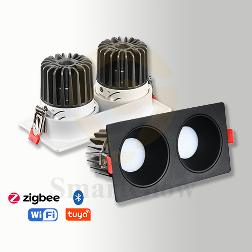 【SG838】Detachable Gold Double Recessed Led Spotlight Smart Adjustable 4 Square Recessed Soptlight