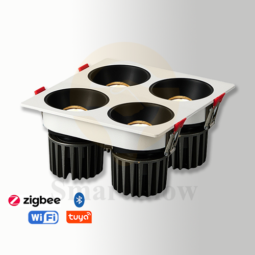 【SG838】Detachable Gold Double Recessed Led Spotlight Smart Adjustable 4 Square Recessed Soptlight