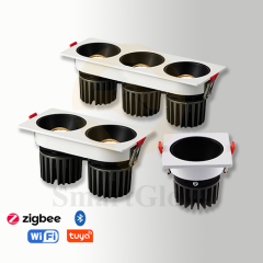 【SG838】Detachable Gold Double Recessed Led Spotlight Smart Adjustable 4 Square Recessed Soptlight