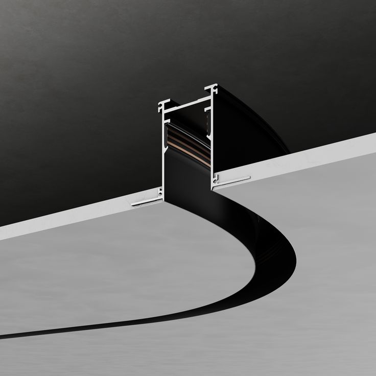 recessed curved magnetic track