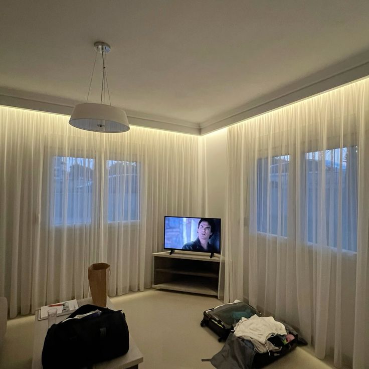 hidden ceiling curtain track