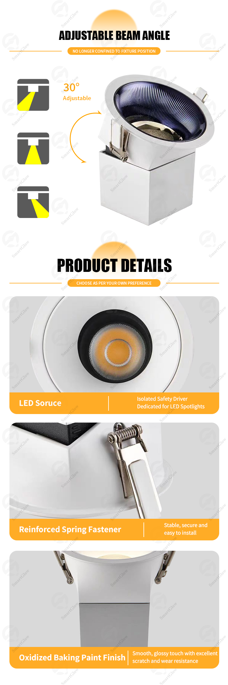 recessed adjustable spotlight