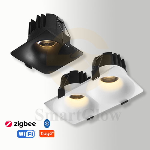 【SG873】10W Black Square Smart Downlight Trimless Double Recessed LED Spotlight