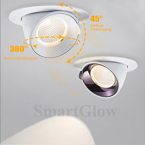 【SG896】12W Gimbal Led Recessed Lighting Smart Dimmable Trimless Adjustable Led Spotlight