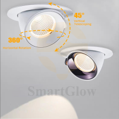 【SG896】12W Gimbal Led Recessed Lighting Smart Dimmable Trimless Adjustable Led Spotlight