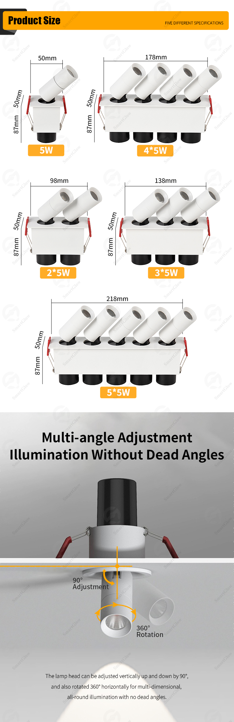 double recessed spotlight