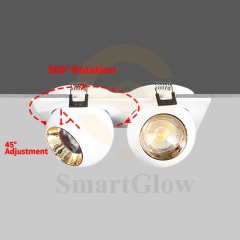 【SG908】7W Eyeball Gimbal Square Recessed Led Lighting Trimless Adjustable Ceiling Spotlight