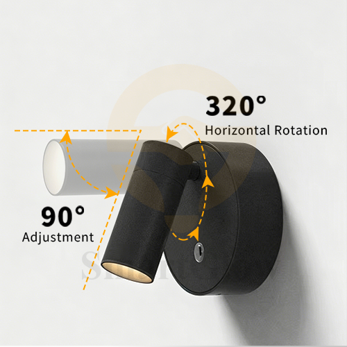【SG901】Modern Touch Control Magnetic Adjustable Round Reading Wall Lamp – Black & White