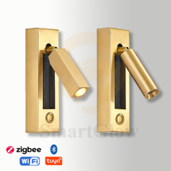 【SG905】Cylinder/Square Column Led Wall Mounted Reading Sconces Study Lights -  Gold & Black