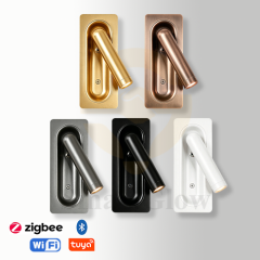 【SG906】Modern Recessed LED Reading Wall Lamp Adjustable Wall Reading Sconce for Bed - Gold & Black & Gray & White