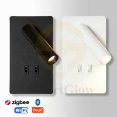 【SG913】Adjustable Square Bedside LED Wall Mounted Lamp Reading Sconce Light With backlight for Bedroom