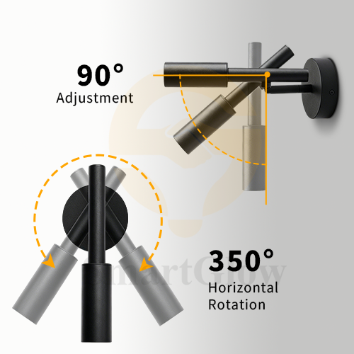 【SG915】Half Cylinder Shape Reading Wall Mounted Lighting Modern Aluminum Bedside Sconces - Black & White