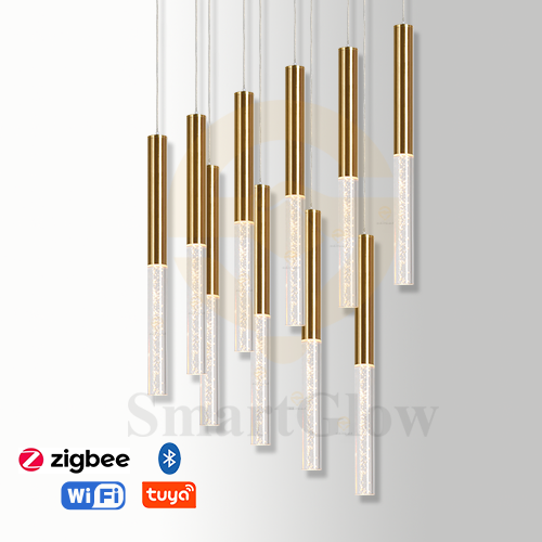【SG505】1.2-inch Minimalist Gold Long Pendant Ceiling Light Hanging Led Lighting for Dinning Room