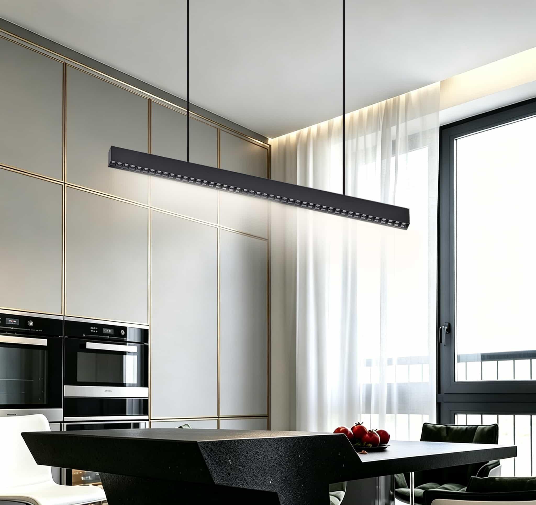 【SG508】Modern 1.2-inch Suspension Slim LED Grille Linear Office Pendant Light Fixtures