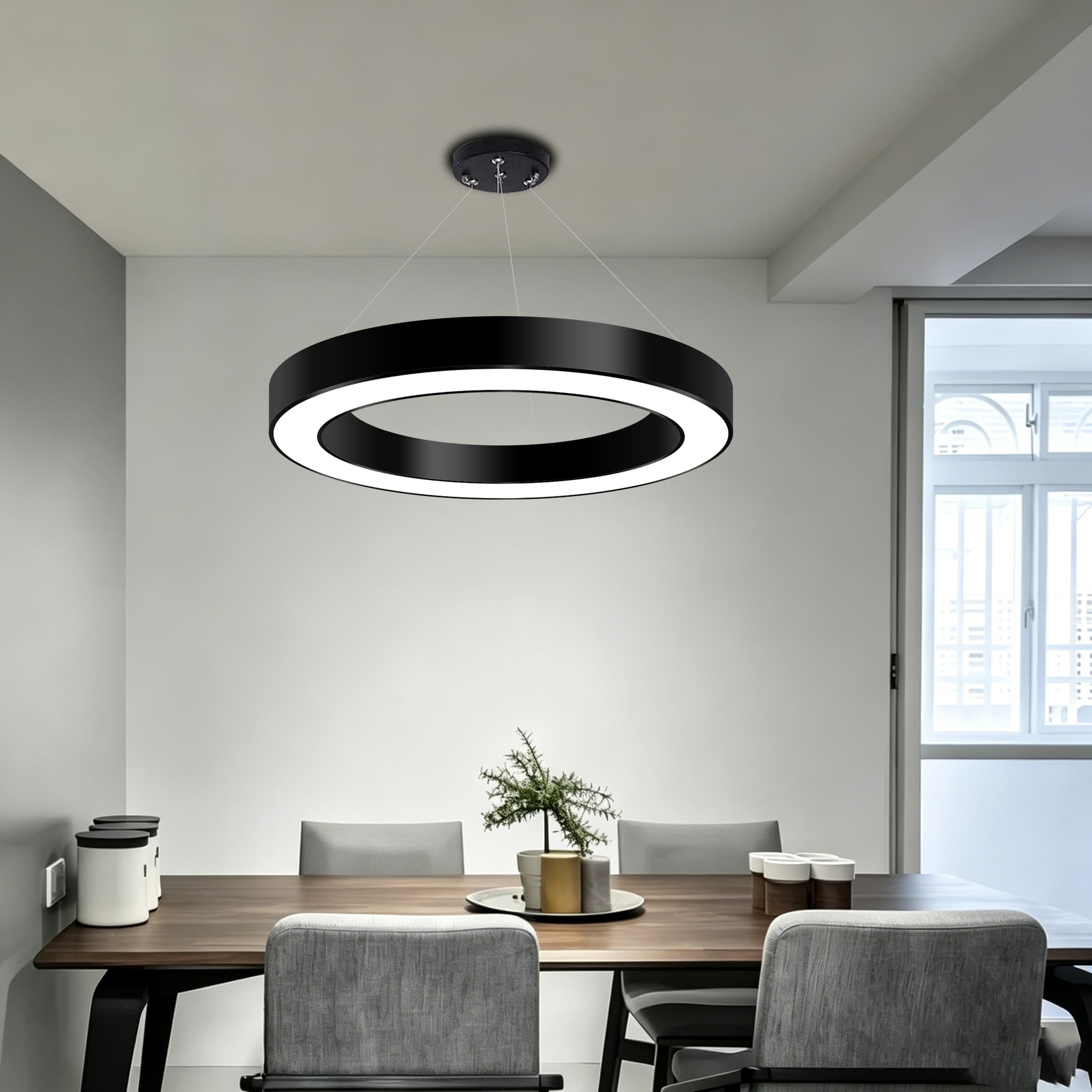 【SG511】Minimalist Led Circle Hanging Light Commercial Suspension Office Lighting - 400/500/600/800mm