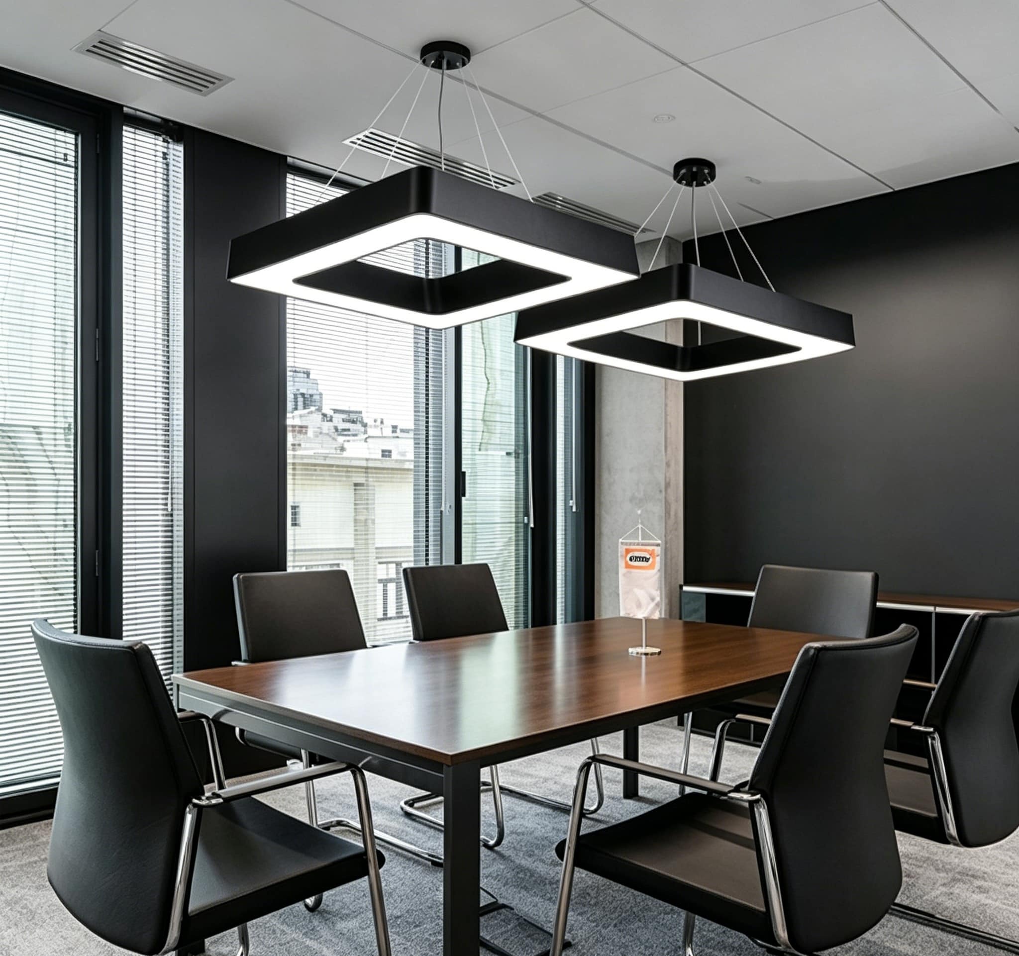 【SG515】16-inch Square LED Commercial Hanging Pendant Light Fixtures for Office