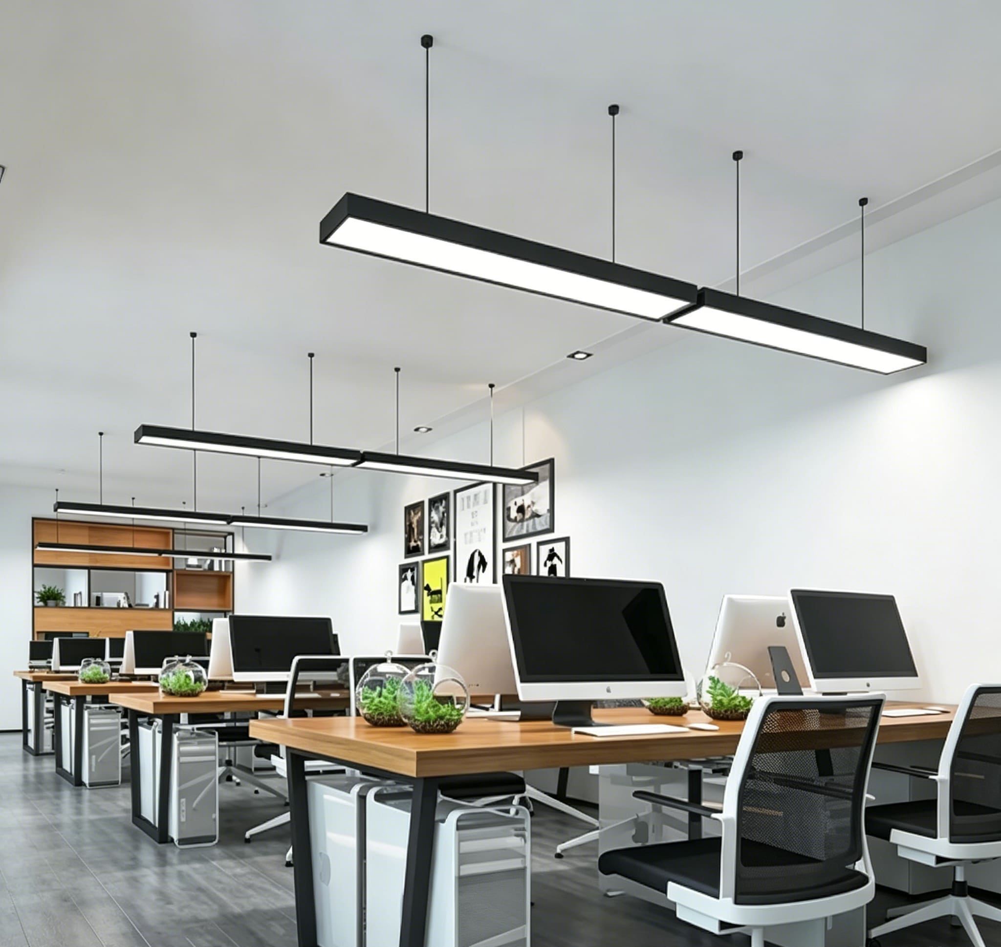 【SG518】Minimalist 47-inch Commercial Rectangle LED Office Linear Hanging Pendant Lamp