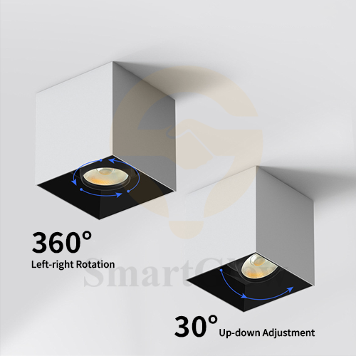 【SG712】2.3-inch Commercial Square White Ceiling Surface Mounted Adjustable LED Downlight