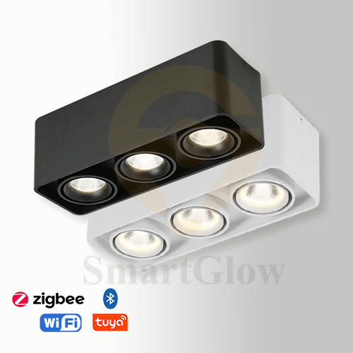 【SG717】4-inch Multi-head Adjustable Ceiling Square Surface Mounted LED DownLights
