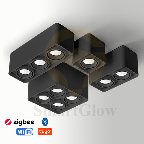 【SG717】4-inch Multi-head Adjustable Ceiling Square Surface Mounted LED DownLights